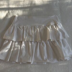Aritzia Cream Tiered Mini Skirt